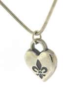 Mignon Faget Fleur De Lis Heart Necklace