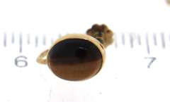 Beautiful 14kt Yellow Gold Tiger Eye Screw-On Earrings