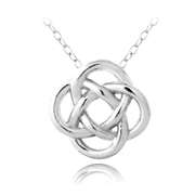 Sterling Silver Love Knot Flower Necklace