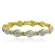Gold Tone 1/4 Ct Diamond Twist Bracelet