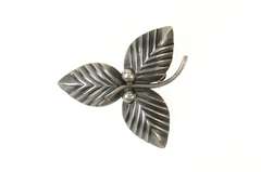 Sterling Silver Neils Erik From Danish Ornate Leaf Pin/Brooch