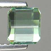 Vibrant! 1.03ct mint green Tourmaline emerald cut solitaire