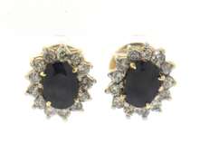 Pleasing Oval Sapphire and Diamond Halo Earrings