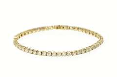 14K Yellow Gold Classic Cubic Zirconia Encrusted Tennis Bracelet