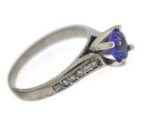 Charming 14kt White Gold Tanzanite and Diamond Ring