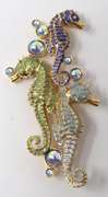 Signed Sea Horse Brooch