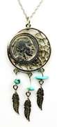 1935 Buffalo Nickel Turquoise Feather Necklace