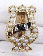 Early Seed Pearl Fraternity Pin