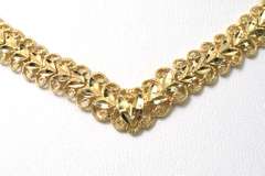 Fancy V Shaped Link Gold Necklace