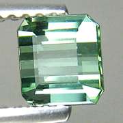 Vibrant! 1.03ct mint green Tourmaline emerald cut solitaire
