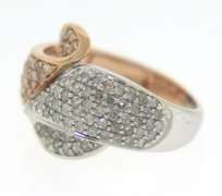 Fabulous White & Rose Gold Pave Diamond Ring
