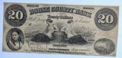 $ 20 State Of Indiana Boone County Bank Lebanon 1850 Note