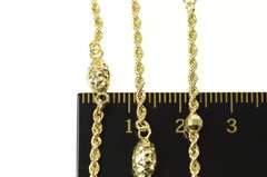 10K Yellow Gold Rope Link Tiered Beaded Statement Chain Necklace
