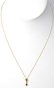 Dainty Sapphire & Diamond Chip Necklace in Yellow Gold