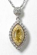 Fancy Colored Diamond Pendant, 14KT