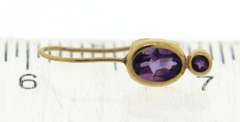 Nice Bezel Set Oval Amethyst Dangle Earrings