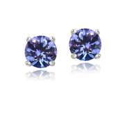 Sterling Silver .5ct Tanzanite Round 4mm Stud Earrings