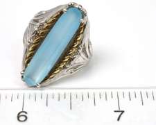 Sterling Silver Blue Crystal Ring
