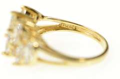 14K Yellow Gold Tiered Marquise Statement Cluster Band Ring
