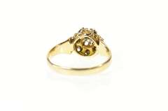 14K Yellow Gold 0.80 Ctw Victorian Diamond Halo Engagement Ring