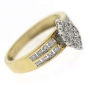 Elegant Cluster Marquise Bridal Set with Matching Band Ring