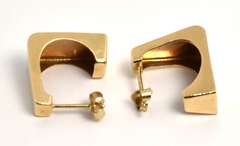 Wide 14k J Hoop Earrings