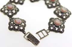 Sterling silver Marcasite Gemstone Bracelet