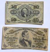 10 Cent And 25 Cent Third Issue Fractional Currency