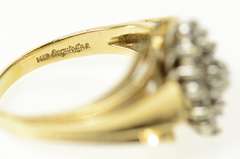 14K Yellow Gold Marquise Diamond Cluster Classic Statement Ring