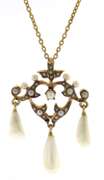 Antique Seed and River Pearl Pendant on Chain