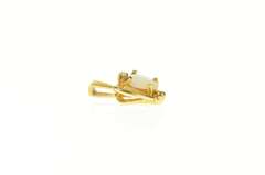14K Yellow Gold Pear Natural Opal Diamond Accent Statement Pendant