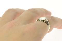 14K Yellow Gold Ornate Victorian Floral Monogram Statement Ring
