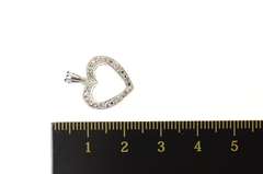 10K White Gold Diamond Classic Simple Heart Love Symbol Pendant
