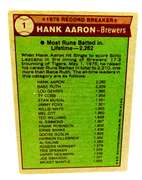 Hank Aaron 75 Record Breaker #1 Baseball Card