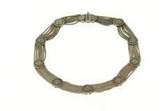 Sterling Silver Ornate Etruscan Layered Foxtail Statement Necklace