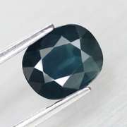 Bold 1.38ct blue black oval cut Sapphire