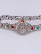 Ladies Geneva & Gemstone Watch, 18kt Gold Plated