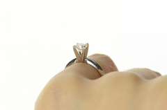 10K White Gold 0.50 Ct Diamond Classic Solitaire Engagement Ring