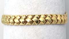 Slick Two-Textured Bracelet in Yellow Gold