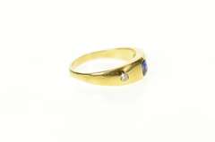 18K Yellow Gold Georgian Sapphire Rose Cut Diamond Band Ring