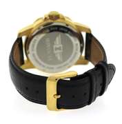 Invicta Gold Dial Black Leather Watch