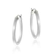 Sterling Silver 25mm Round Hoop Earrings
