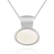 Sterling Silver Bezel set Genuine Mother of Pearl Slide/Pendant