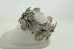 Vintage Sterling Silver Topazio Portugal Butterfly Braclet