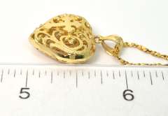 Beautiful Heart Pendant & Chain, 14KT