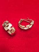 LADIES 14K YELLOW GOLD AND DIAMOND EARRINGS