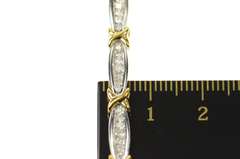 10K White Gold 0.97 Ctw Diamond Two Tone Tennis Bar Link Bracelet