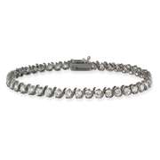 Black Rhodium Overlay Sterling Silver CZ Tennis Bracelet