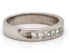 Glamorous 14kt WG Princess Diamond Channel Ring