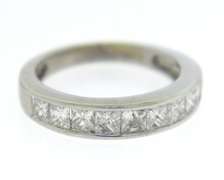 Sparkling Princess Cut Diamond Wedding Set